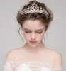 Accesorios de diamantes de imitación encantadores, corona de boda de cristal plateado, coronas artísticas de alta calidad de Japón y Corea del Sur para novia