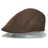 Unisex Summer Beret Hollow Out Breathable Mesh Cap Gorras Planas Flat Newsboy Berets Caps Vintage Hat