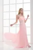 Sexy Beaded One-shoulder Cocktail Dress Chiffon A-line Ruffle Beads Long Formal Lace-up Gown Prom Dress