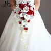 Modabelle Cascade Style lys calla Bouquets De Mariage Fleurs perles papillon bouquet de mariée blanc rose accessoires de mariage287V