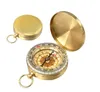 Camping Equipment Outdoor Multi - Function Waterproof Luminous Copper Compass Retro Mini Pocket Compass Keychain for Camping Hiking