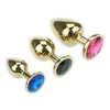 3 Size Willekeurige ColorsMetal Mini Anale Speeltjes Butt Plug Booty Kralen RvsCrystal Sieraden Seksspeeltjes2735318