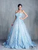 Tony Chaay Sky Blue 3D Forboral Formal Sukienki na bal mat