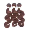 9A Chocolat Brun Vison Brésilien Corps Vague Vierge de Cheveux Humains Bundles Avec Couleur # 4 Moyen Brun 13 * 4 Oreille À Oreille Dentelle Frontale Fermeture