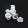 3g 5g 8g 10g 15g 20g de plástico transparente Cosmetic Container frascos com PE Tampas Cosmetic Cream Pot Maquiagem Sombra Nails Pó Garrafa Jóias