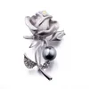 Korean women diy brooch roses pearl diamond brooches Fashion alloy brooches jewelry