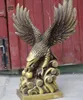 Kina Fengshui Brass Wealth Money Success Hawk Eagle Lanneret Bird King Statue