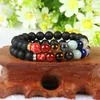 Nowy Design Wysokiej Jakości Czarny Matowy Agat 7 Chakra Healing Stone Yoga Klasa Medytacja Bransoletka dla par Prezent