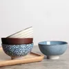 Japanese Ceramic Bowls Vintage Footed Dinnerware for Rice Soup Noodle Home Restaurant Hotel Sushi Bar Tableware