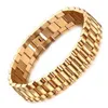 15mm Luxury Men Watch Band Armband Guldpläterad Rostfritt Stålband Länkar Manschettband Bangles Smycken Gift