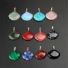 Uroczy Naturalny Kamień Sektor Shell Charms w kształcie wentylatora Wisiorek Biżuteria Różne Healing Crystal Gems Rose Kwarc Opal Koraliki Losowy kolor