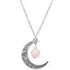 Nouveau cristal de lave-roche Collier Perles Pierre Lune pendentif en forme de colliers aromathérapie Huile Essentielle Diffuseur de cou Bijoux