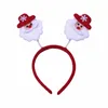 Christmas deer head hoop buckle light antler hairband cartoon children Christmas Snowman old wholesale headwear Led Rave Toy