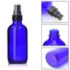 120mlの空の詰め替え可能な謎4 ozコバルトの青いガラススプレーボトルw /ファインミスト噴霧器のポンプアロマテラピー香水瓶