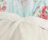 Filles Imprimé Floral Tutu Robe Enfants Diamant Tulle Robe De Fête D'été Princesse Mouche Mouche avec Encolure En Cristal Volants Robes De Vacances