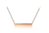 Topkwaliteit nooit vervagen lege gewone ketting hoog gepolijste eenvoudige bar hanger ketting voor vrouwen cadeau