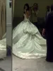 Elfenben bling pnina tornai bröllopsklänningar 2022 älskling bollklänningar glittrande kristall rygglös katedral lång tåg brudklänningar billigt
