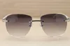 Berühmte Marken-Sonnenbrille für Herren, weiße Büffelhorn-Brille, Sonnenbrille, neue Mode, randlos, echte Naturhorn-Sonnenbrille, hochwertige Brille