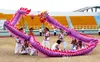 Mascot Costumechinese Dragon Dance Folk 10 Adult 9 Pessoas Conjuntos Celebração do Festival de Seda 18m Tamanho 3