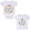 Boutique Do Bebê Meninas Romper T shirt 2017 Verão de Manga Curta de Algodão Irmã Mais Romper Big Sister T-shirt Roupa Combinando Roupas Da Família