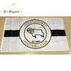 Inglaterra Derby County FC 3 * 5 pés (90 cm * 150 cm) Bandeira de poliéster EPL Decoração de banner Bandeira de jardim de casa voando Presentes festivos