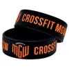 50PCS CrossFit MGW Silicone Gummi Armband 1 tums bred bläckfylld logo för sportpromotiongåva