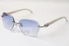 Fabricantes que venden gafas de sol con diamantes recortados 8200728 gafas de sol de moda de alta calidad gafas de ángulo blanco Tamaño: 58-18-140 mm