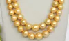 Enorma10-13mm australiensiska South Sea Natural Gold Pearl Necklace Earring Perfect 20inches225q