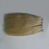 Blonde brazilian hair tape in human hair extensions 100g 40pcs Skin Weft hair extension tape adhesive