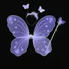 20 pcs Little girl angel butterfly wings three-piece toy children's performance costume props fairy wand magic bar