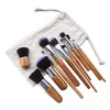 11st Bambuhandtag Syntetisk Hår Pince Maquiagem Makeup Kosmetisk Borste Set # R490