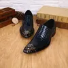 Zapatos Hombre 럭셔리 최고 품질 수제 남자 신발 금속 지적 발가락 남자 신발 가죽 락 클래식 남자 드레스 신발 크기 EU38-46!