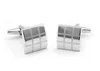 Luxury Silver Cufflinks With Laser Pattern Shirt Cuff link For Men New Brand Square Wedding Cufflinks Gift For Fathers Day