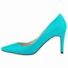 Nya Zapatos Mujer Women Patent Läder Mid High Heels Pekade Corset Work Pumps Court Shoes