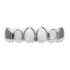 2017 Gold Silver Color Hiphop Teeth Grill Top Bottom Grill Hip Hop Bling Hollow Vampire Teeth för Halloween Christmas Gift