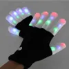 Guante de flash LED Dedo 7 Modo Luz de color Manoplas Guantes negros mágicos Suministros para fiestas Rave Decoración de Halloween