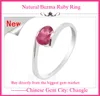 100％天然純正Rubyジメストンファッショナブルなシルバーリング925ソリッドスターリングシルバールビーの結婚指輪