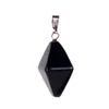 23*14cm Mixed Double Pyramid Prismatic Random Colors Natural Rock Quartz Fengshui Crystal Pendant Hand Polished Healing Device for Necklace