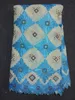 Tissu africain en coton à motifs de fleurs en treillis bleu et fuchsia de haute qualité, voile suisse en dentelle pour vêtements BC20, 5Yards, pc235d