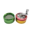 50mm 4 layers Colorful Metal Aluminum Alloy Attractive Grinder Herbal smoking tobacco hookah pipe Mills muller Hand crank