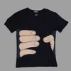 Moda masculina roupas o-pescoço manga curta camisas masculinas 3d grande mão t camisa masculina camisetas topos para homem