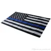 4 tipi 90 * 150 cm BlueLine USA Bandiere della polizia 3x5 piedi Sottile linea blu Bandiera USA Bandiera americana nera, bianca e blu con occhielli in ottone F737-1