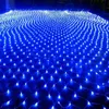 1.5×1.5m 96 LED 8フラッシュモード220V EUプラグマルチカラーネットストリングライトクリスマスイヤーデコレーション屋外休日