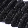 Плетение оптом, пучки бразильских волос Virgin Remy, 1b, необработанные человеческие волосы, класс 9А, пучки волос с глубокими волнами, натуральный черный