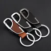 50 stks gepersonaliseerde luxe handleiding metalen inlay sleutelhanger auto sleutelhanger sleutelhanger lederen sleutelhanger creatieve verjaardagscadeau