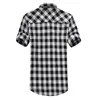 Hele-Rood En Zwart Plaid Shirt Mannen Shirts 2016 Nieuwe Zomer Mode Chemise Homme Heren Geruite Shirts Korte Mouw Men307I