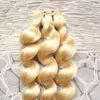 Loose wave human hair extensions Blonde Human Hair Weft 1 bundles NonRemy 100g 613 Bleach Blonde brazilian hair weave bundles dou3664825