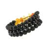 Chegada nova Lava Contas Beads Pulseiras com Ouro haltere âmbar lampwork contas de vidro trecho pulseira Para womenmen Moda Jóias