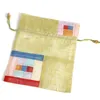 Patchwork Listrado Saco De Presente De Tecido Com Cordão Jóias Trinket perfume Embalagem Saco de Lavanda Spice Sachet De Bolso De Armazenamento 16.5x21.5 cm