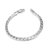 100% new 925 Silver Chain bracelet Fashion jewelry high quality FREE SHIPPING 10pcs / lot high 6MM 8 inches long